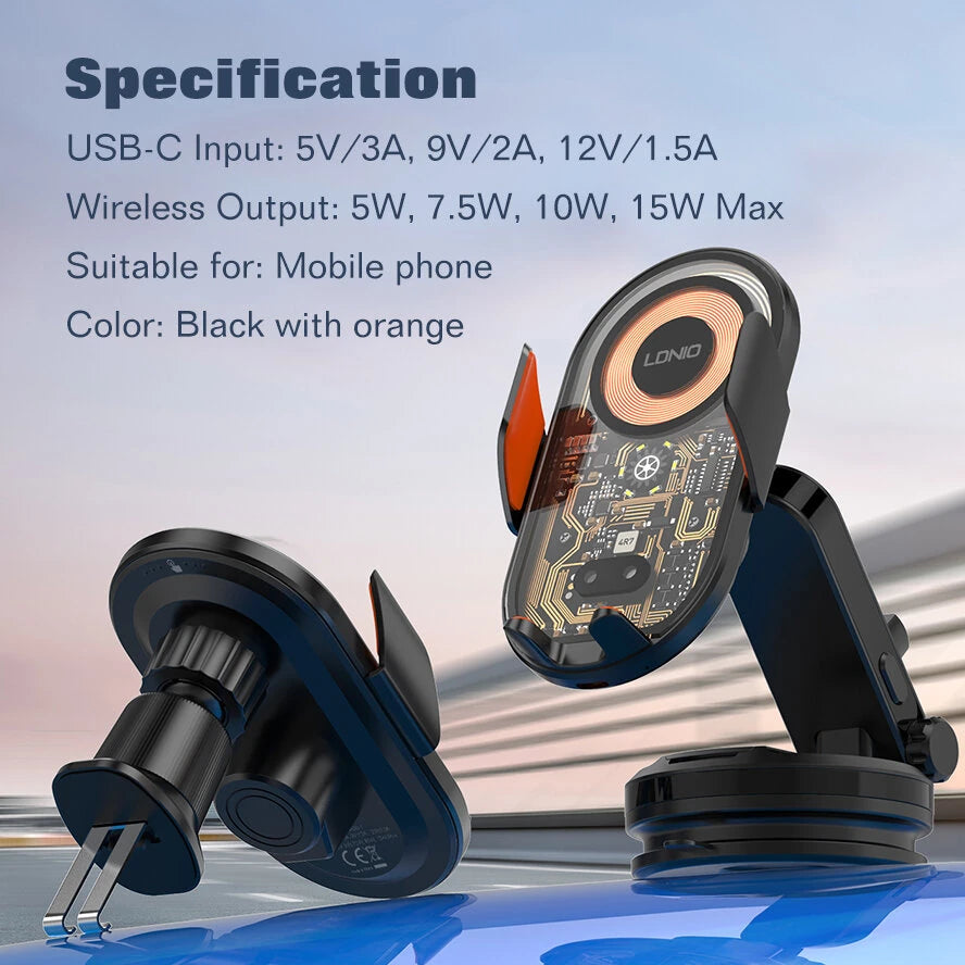 LDNIO MA30/MA30-1 15W Wireless Car Charger Phone Holder LDNIO MA30/MA30-1 15W Wireless Car Charger Phone Holder
